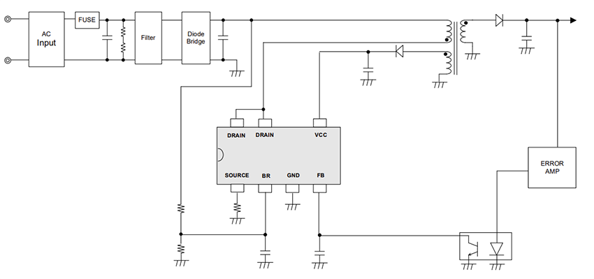 アプリケーション回路図 - ROHM Semiconductor BM2P06xJ-Z PWMタイプ DC/DCコンバータIC